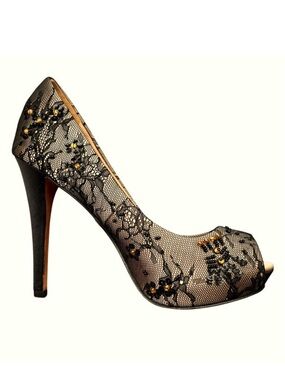 Badgley Mischka Heels Stella Peep Toe Pumps